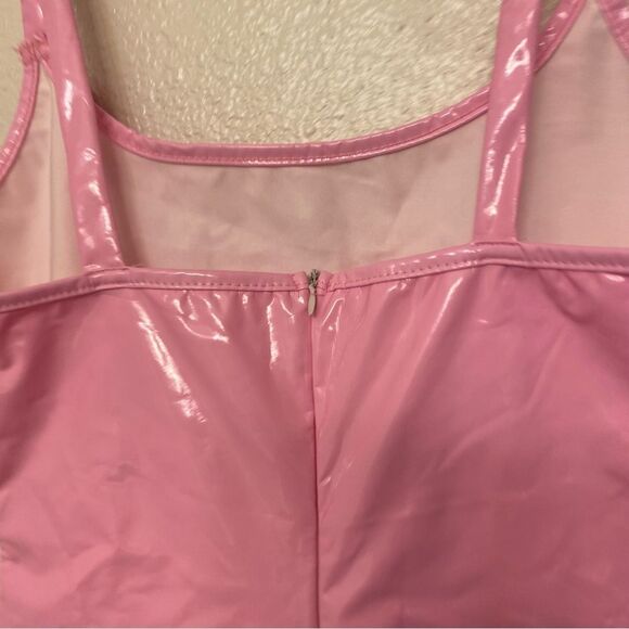 Barbie pink vinyl Superdown Kylee Mini Dress sexy club party festival cosplay S - Picture 7 of 11